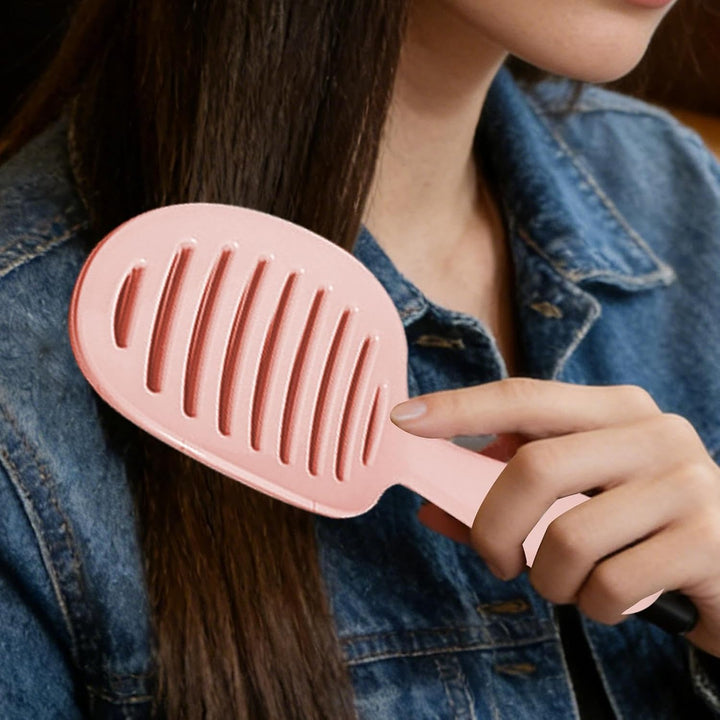 Easy Clean Haarbürste, sanfter Entwirrungskamm, gebogene belüftete Haarbürsten mit flexiblen Borsten
