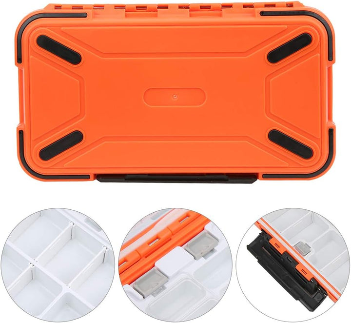 Wasserdichter Organizer für Angelgeräte mit Doppelseitigen Fächern für Köder, Haken und Zubehör. Dic