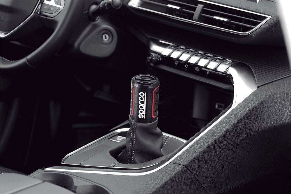Sparco Manueller Schaltknauf Racing Schwarz Universal RACING Schwarz/Rot, RACING Schwarz/Rot