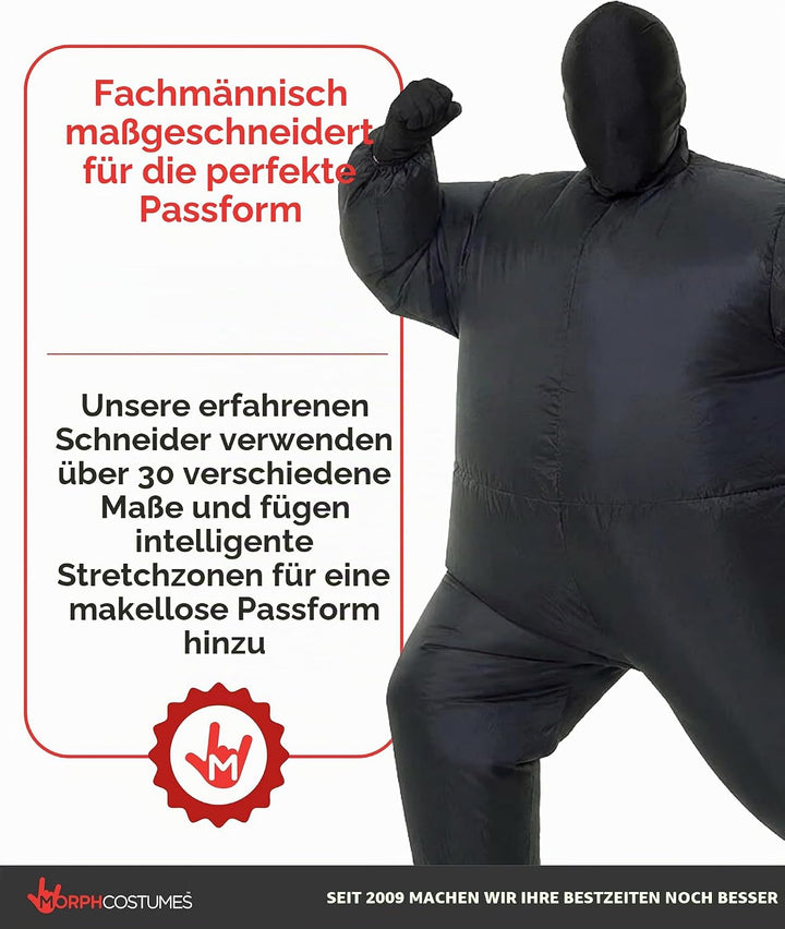 Morph Schwarzes Aufblasbares Kostüm für Kinder, Megamorph - Einheitsgrösse Schwarz Kinder, Schwarz K