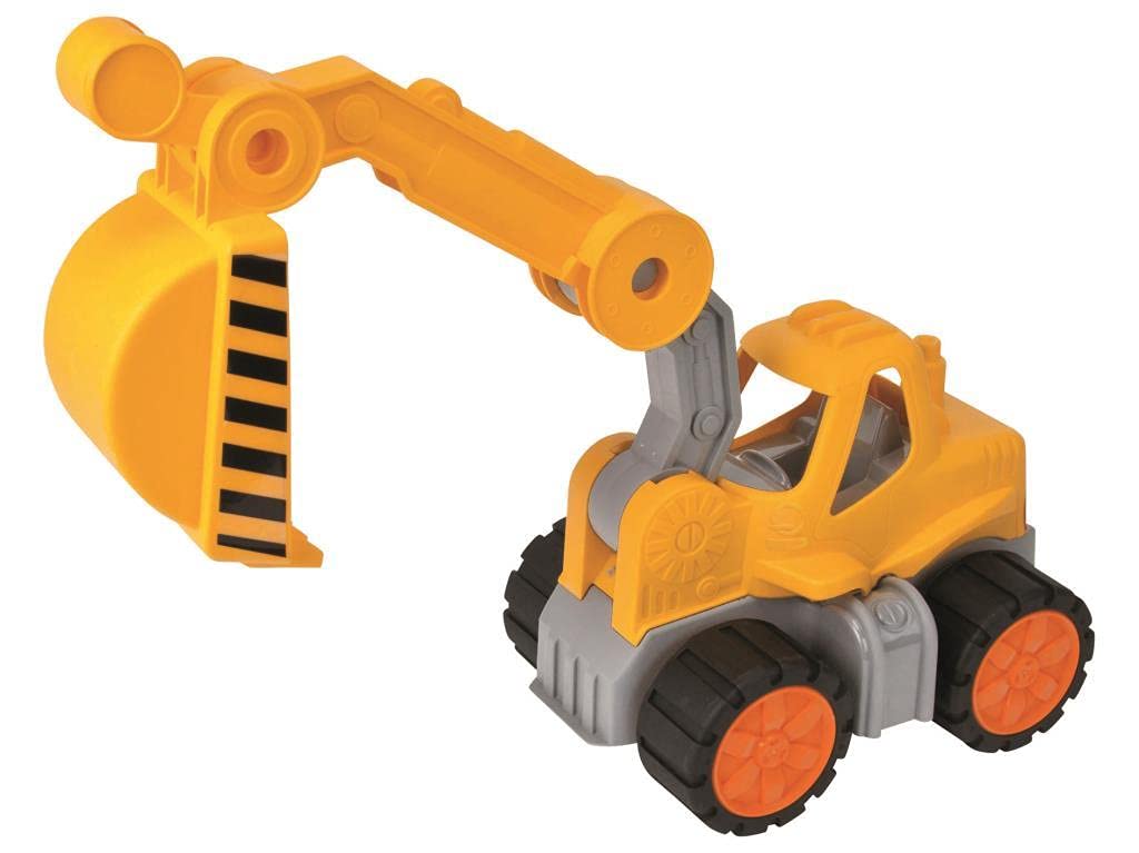 BIG - Power-Worker Bagger - Spielzeug Auto ideal für Unterwegs, Reifen aus Softmaterial, beweglicher