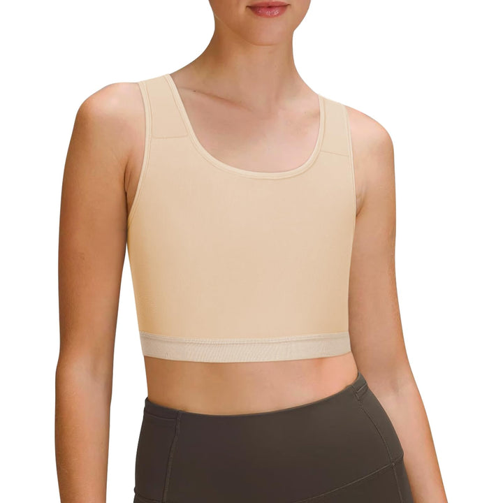 Brust Binder für Transgender FTM Atmungsaktive Halb Breast Binder Kompression BH Nude L, Nude L