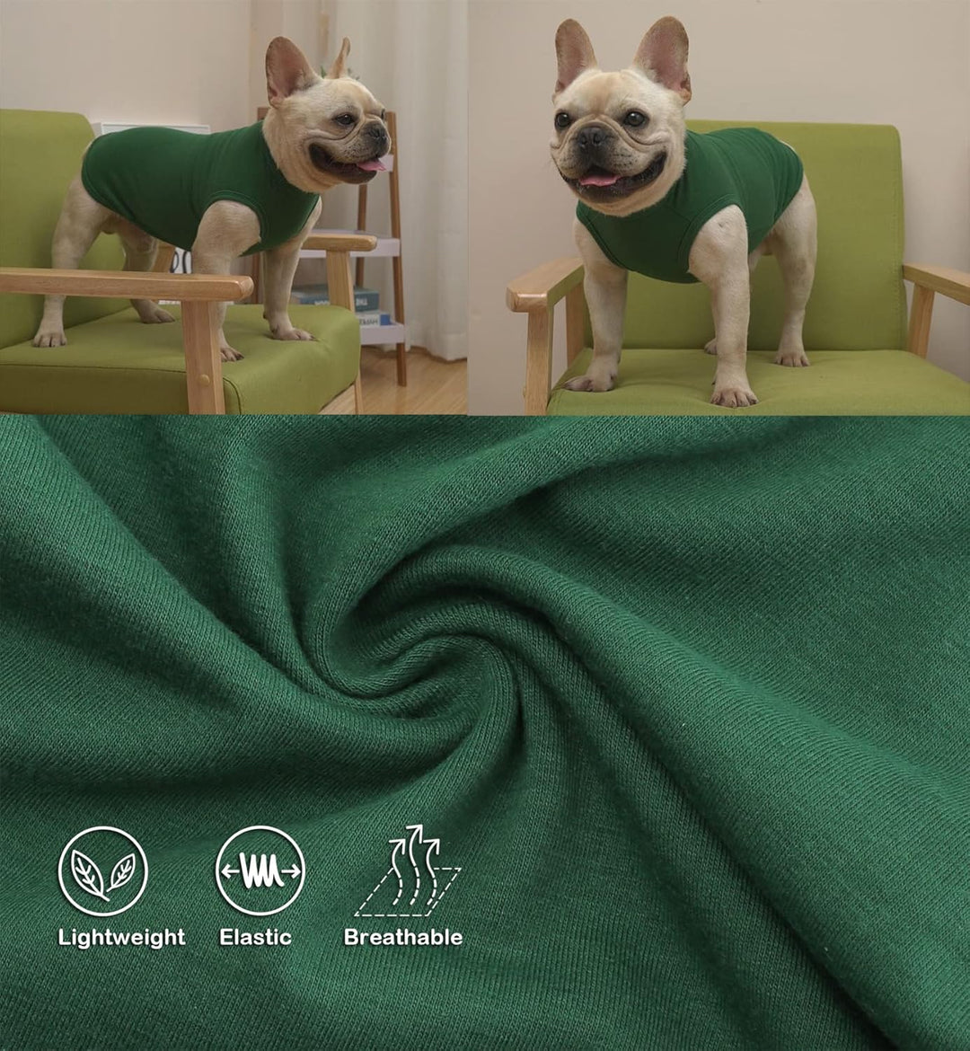 Sychien Einfarbige Hunde-Shirts, solide Hundekleidung, leichtes, dehnbares T-Shirt, ärmellos, blanko