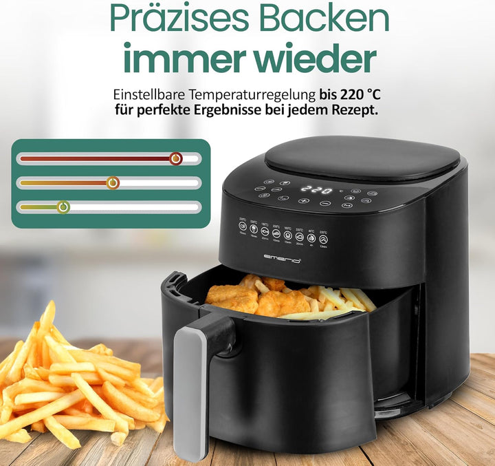 Emerio grosse digitale Heissluftfritteuse, TOP AirFryer, Frittieren ohne zusätzliches Öl, 4.5 Liter
