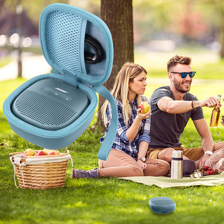 Aenllosi Hart Tasche Hülle für Bose SoundLink Micro Bluetooth Lautsprecher, Nur Tasche (SteinBlau),