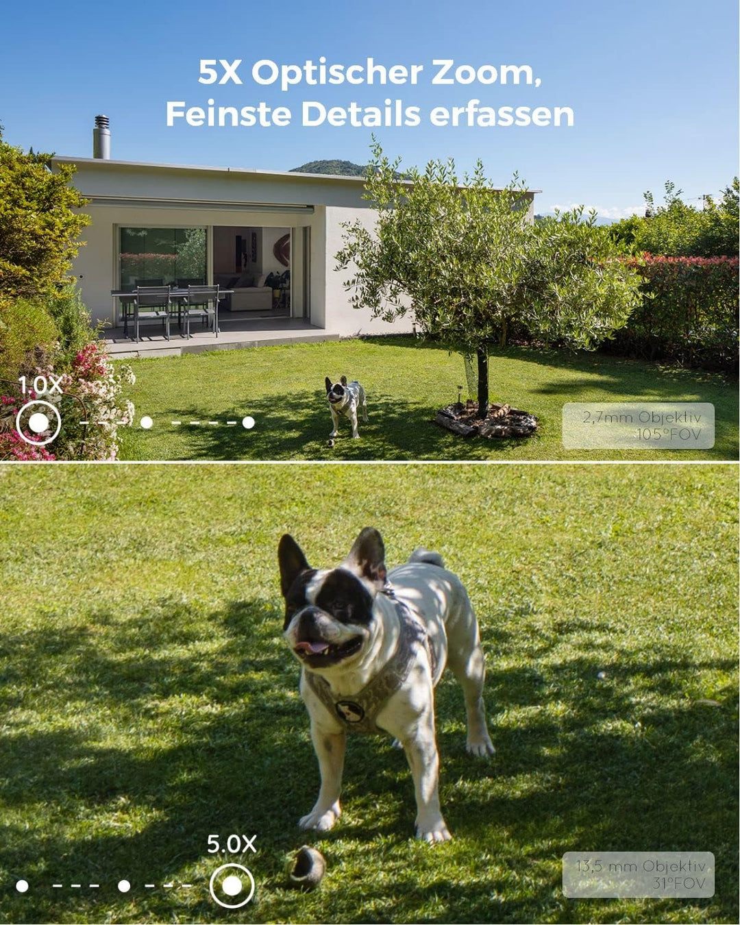 Reolink 4K Smarte PoE IP Kamera Outdoor mit Personen-/Autoerkennung, 5X optischer Zoom Überwachungsk