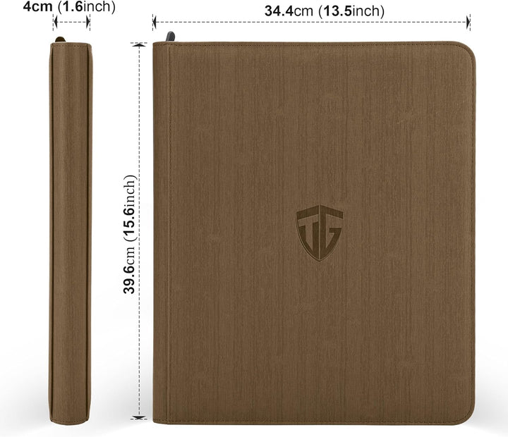 TCGUARD Toploader Sammelkarten Album für 216 Toploader, 9 Fächer Toploader Binder mit Hüllen für 3"x