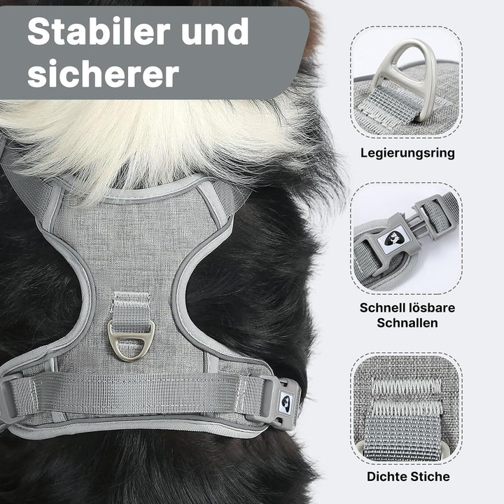 Demigreat Mittleres Hundegeschirr, Anti-Zug-Hundegeschirr mit Weich Gepolstertem Griff für das Train