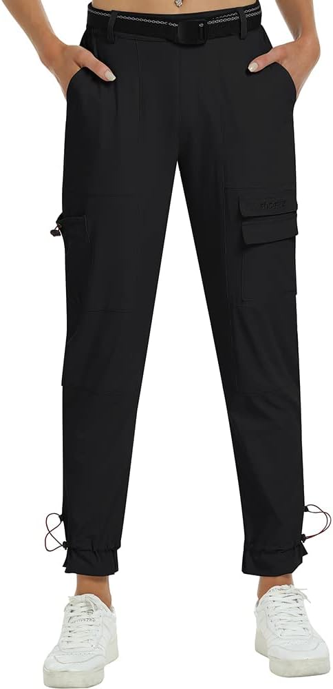 MoFiz Wanderhose Damen Leichte Cargohose Atmungsaktiv Trekkinghose Workout Wasserdicht Winddicht Cas