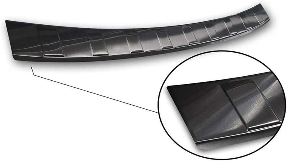 Avisa Schwarz Edelstahl Heckstossstangenschutz kompatibel mit Volvo V60 II 2018- inkl. Cross Country