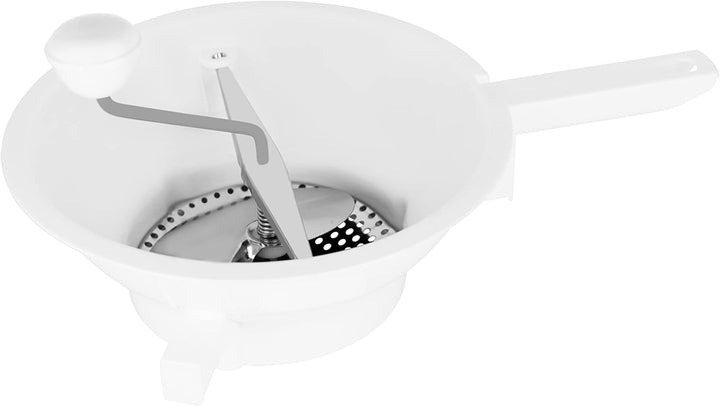 Metaltex Passiermaschine Spring mit 3 Edelstahl Scheiben, ø 24 cm, Weiss Weiss 24 cm, Weiß 24 c