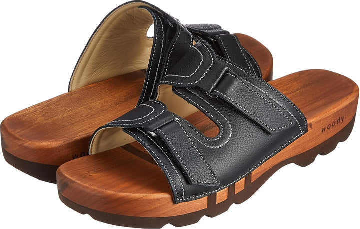Woody Herren Roman Holzschuh, schwarz, 47 EU