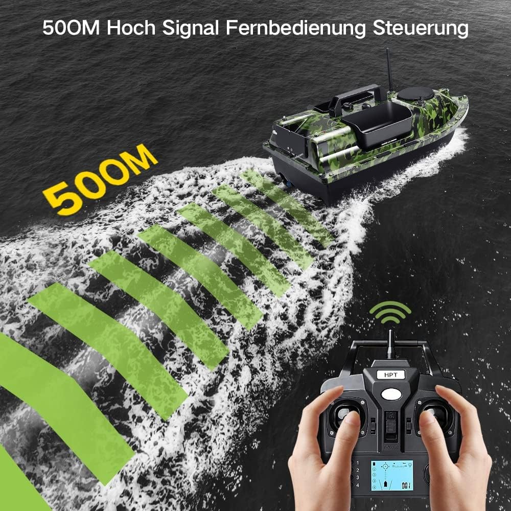 12000mAh 500m GPS futterboot mit 3 Katapultbuchten. Köderboote zum Karpfenangeln mit GPS, 16 Speiche