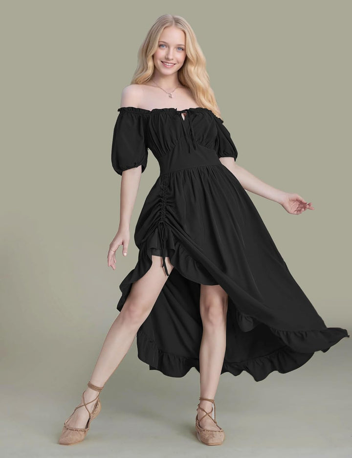 GOLDSTITCH Renaissance-Kleid für Damen, Pirat M C-schwarz, M C-schwarz