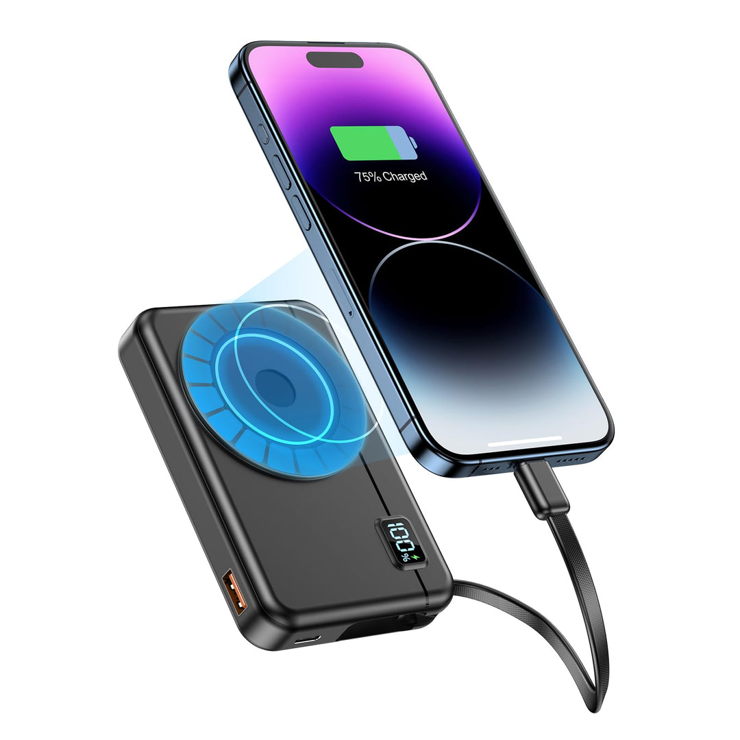 Powerbank für Magsafe10000mAh 22.5W Magnetische - Kabelloses Externe Handyakkus mit Typ-C-Eingang un