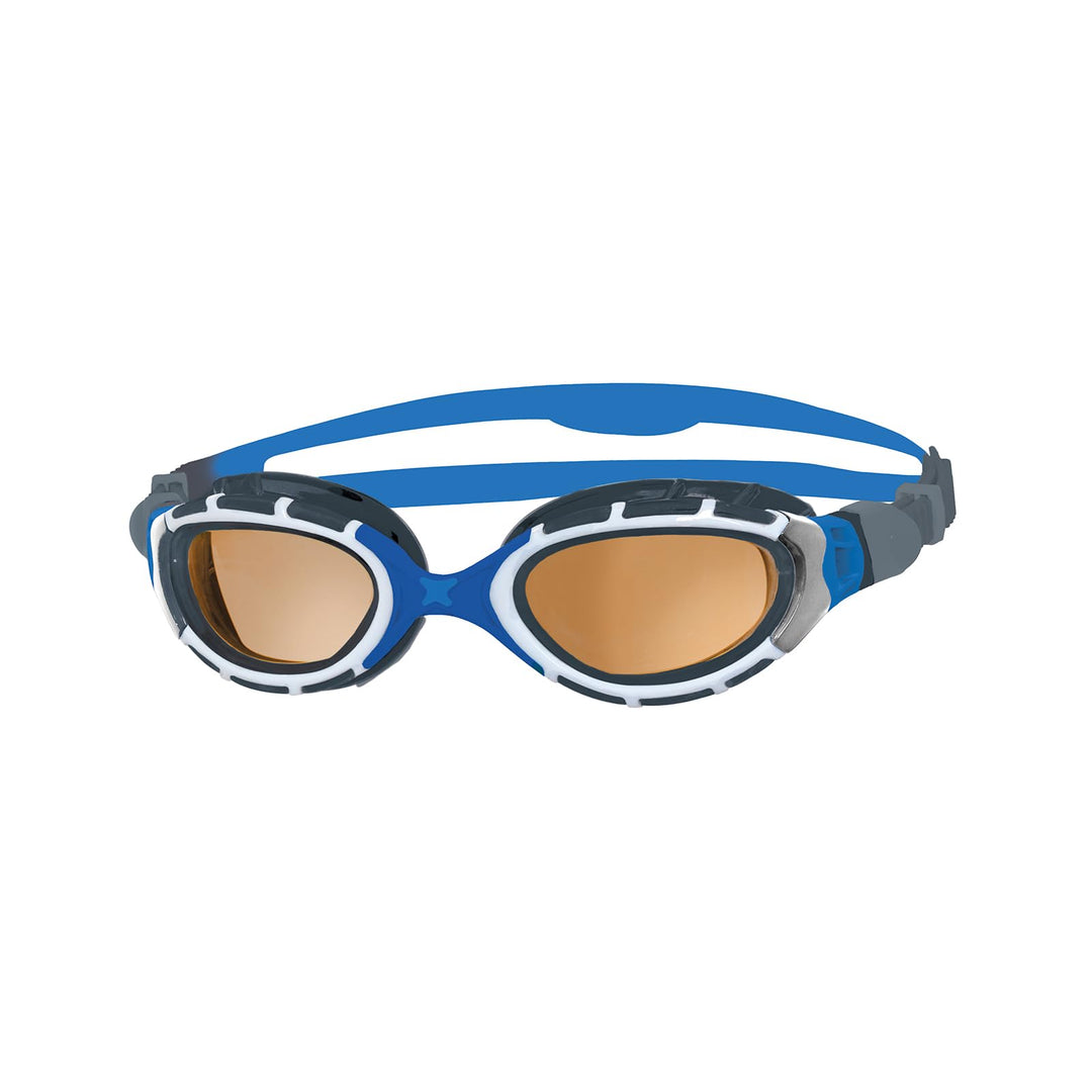 Zoggs Unisex Predator Flex Schwimmbrille (1 Stück) Einheitsgrösse Blue/Grey/Polarized Copper, Einhei