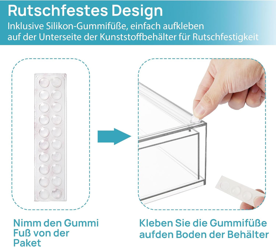 Vtopmart Boxen Aufbewahrung mit 3 Schubladen, Clear Schminktisch Organizer, Anti-Rutsch Organizer Sc
