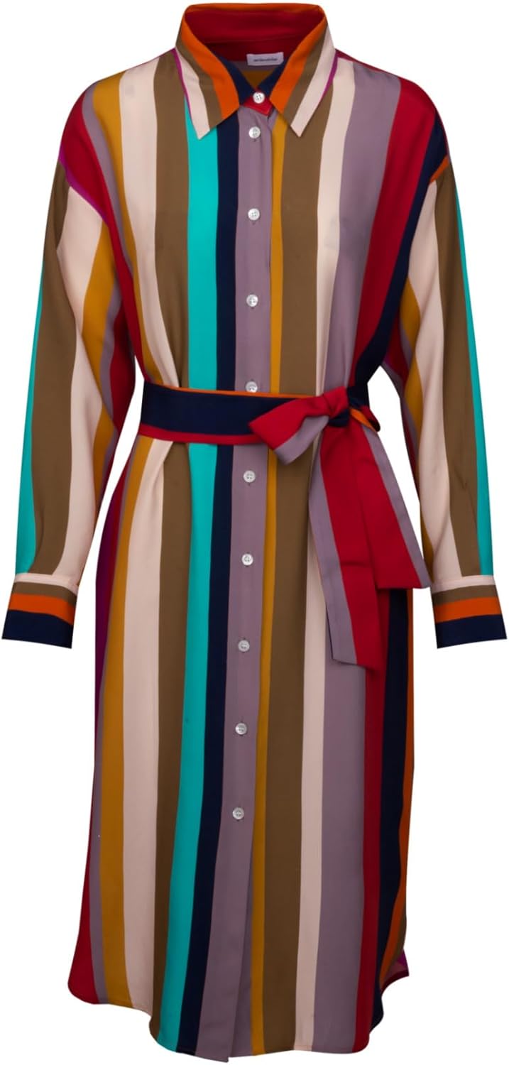 Seidensticker Damen Regular Fit Blusenkleid Langarm Kleid 42 Blau, 42 Blau