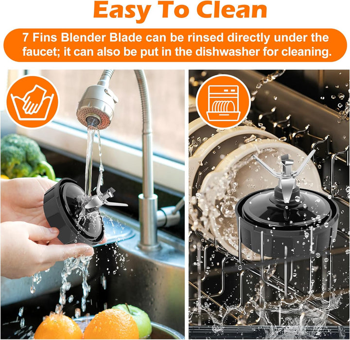 1-Pack 7 Fins Blender Blade Ersatz für Ninja, Extractor Blade Assembly Kompatibel mit Ninja Auto iQ