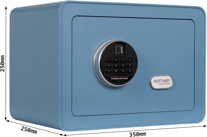 Rottner Möbeltresor Vintage-Blue Stahl Elektronikschloss Fingerprint mechanische Notöffnung Innenbel
