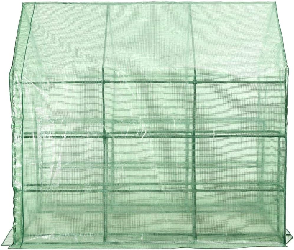 Susany Tunnelgewächshaus Begehbares Gewächshaus 143 x 214 x 196 cm Mit 12 Regalen für Garten zur Auf