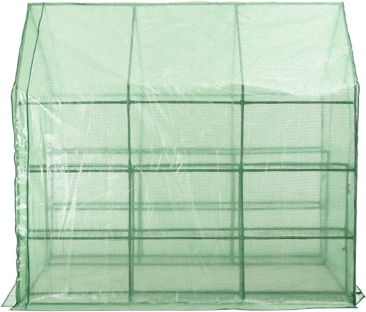Susany Tunnelgewächshaus Begehbares Gewächshaus 143 x 214 x 196 cm Mit 12 Regalen für Garten zur Auf