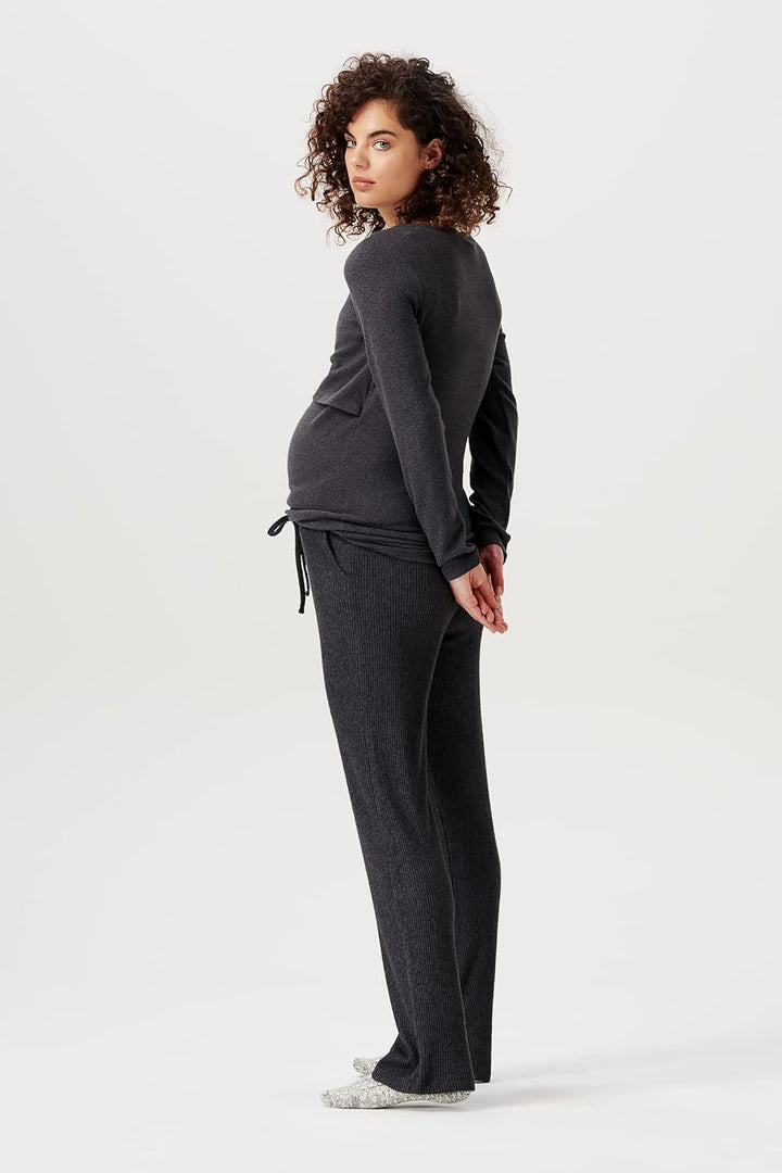 Noppies Damen Top Plano Nursing Long Sleeve T-Shirt, Grey Melange - P806