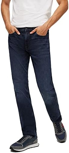 HUGO Herren 708 Slim-Fit Jeans aus schwarzblauem Stretch-Denim 38W / 32L Navy410, 38W / 32L Navy410
