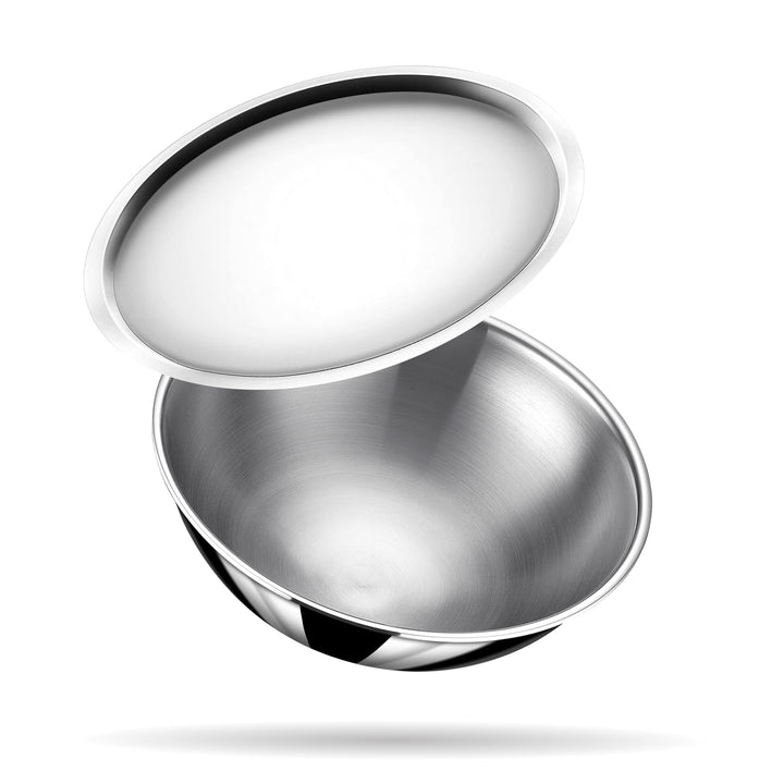 Stahl Triply Edelstahl Tasla mit Deckel I Triply Edelstahl-Kochgeschirr I dreilagiges Tasla Kadai mi