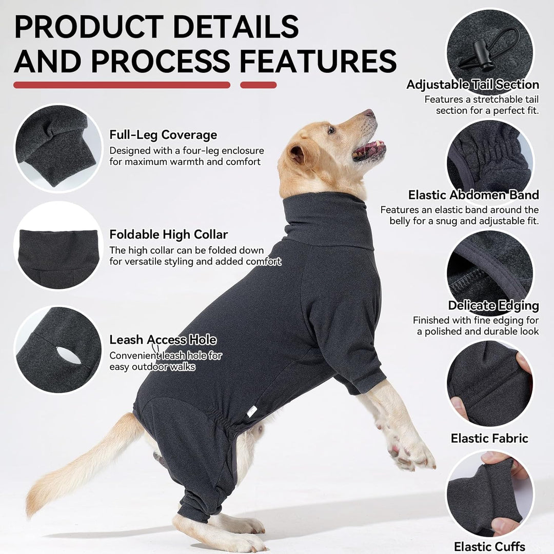 Hundemantel Winter, Warmer Fleece Hundepullover mit Beinen, Weiche Vierbeinige Hundejacke für Kleine