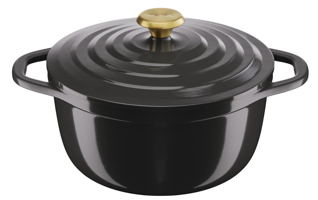 Tefal E2554604 Auflaufform, rund, antihaftbeschichtet, Aluminiumguss (leichter als Gusseisen) mit De