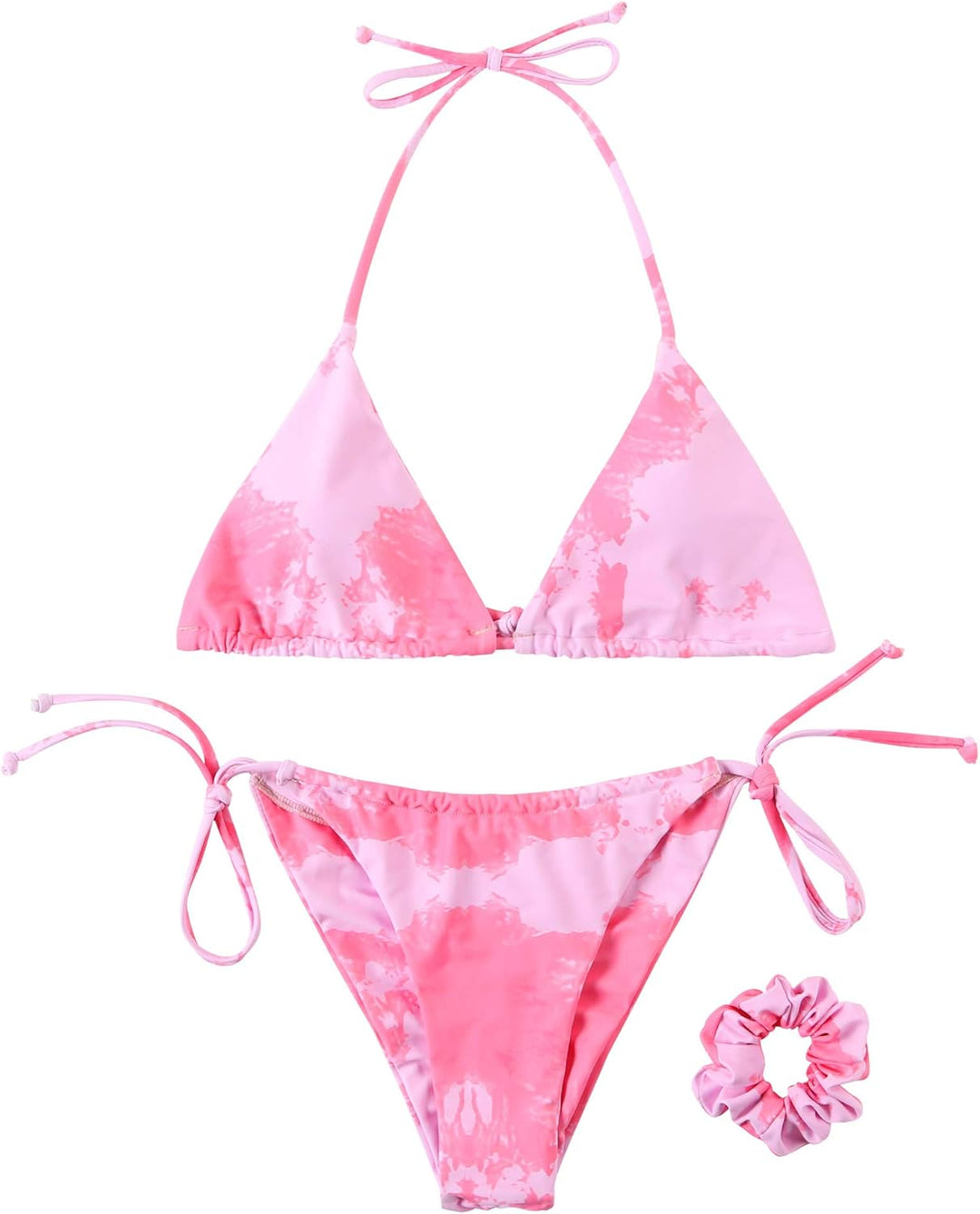 RXRXCOCO Sexy Brazilian Bikini Damen Set Triangel String Oberteil Bikini Tanga Bademode L Rosa, L Ro