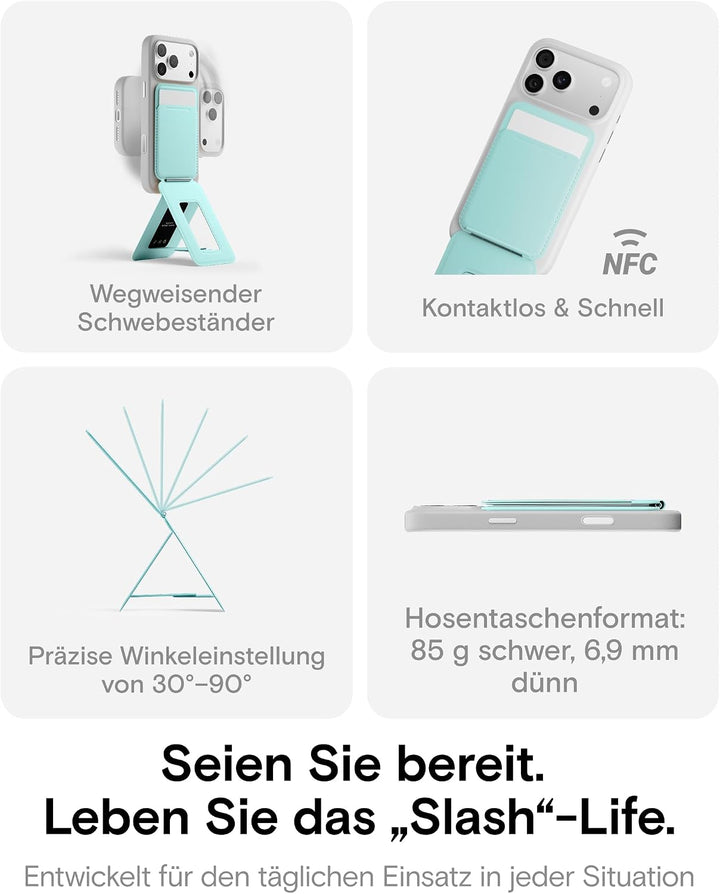 MOFT Handy Stativ für Smartphone, [Ultra Dünn &amp; Tragbar] Faltebar MOVAS Veganes Leder Stativ für Mag