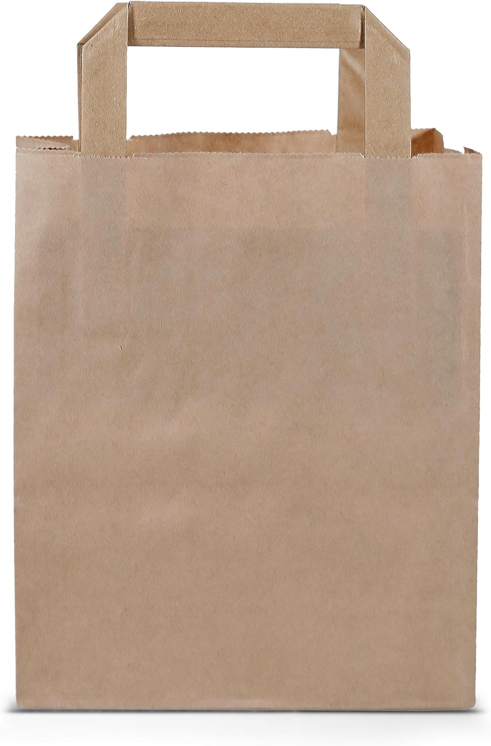 Commerline Papiertüten 250 Stück, Braun, 18+8x22 cm | Kraftpapier Tüten Klein Mit Henkel | Tragetasc