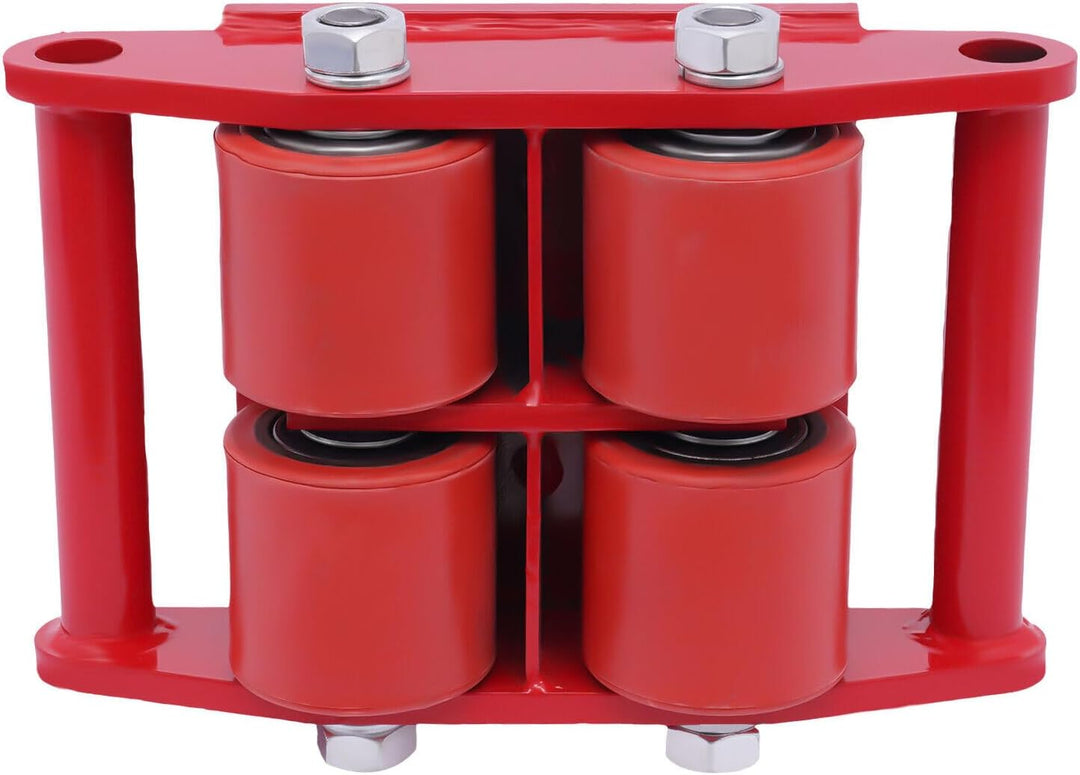 6T Transportroller Schwerlastwagen Panzerrolle Industrierolle Maschinenroller 360° schwenkbar (Rot),