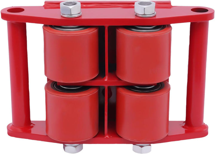 6T Transportroller Schwerlastwagen Panzerrolle Industrierolle Maschinenroller 360° schwenkbar (Rot),