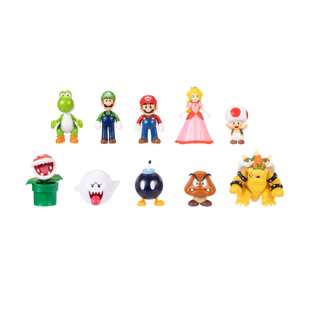 Super Mario Nintendo Figuren 10er Set Freunde und Feinde, 6,5 cm