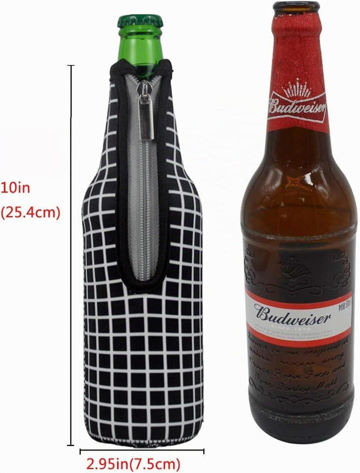 Bierflaschenkühler mit Reissverschluss, 500 ml, isoliertes Neopren, Bierflaschenhülle, Tragetasche f