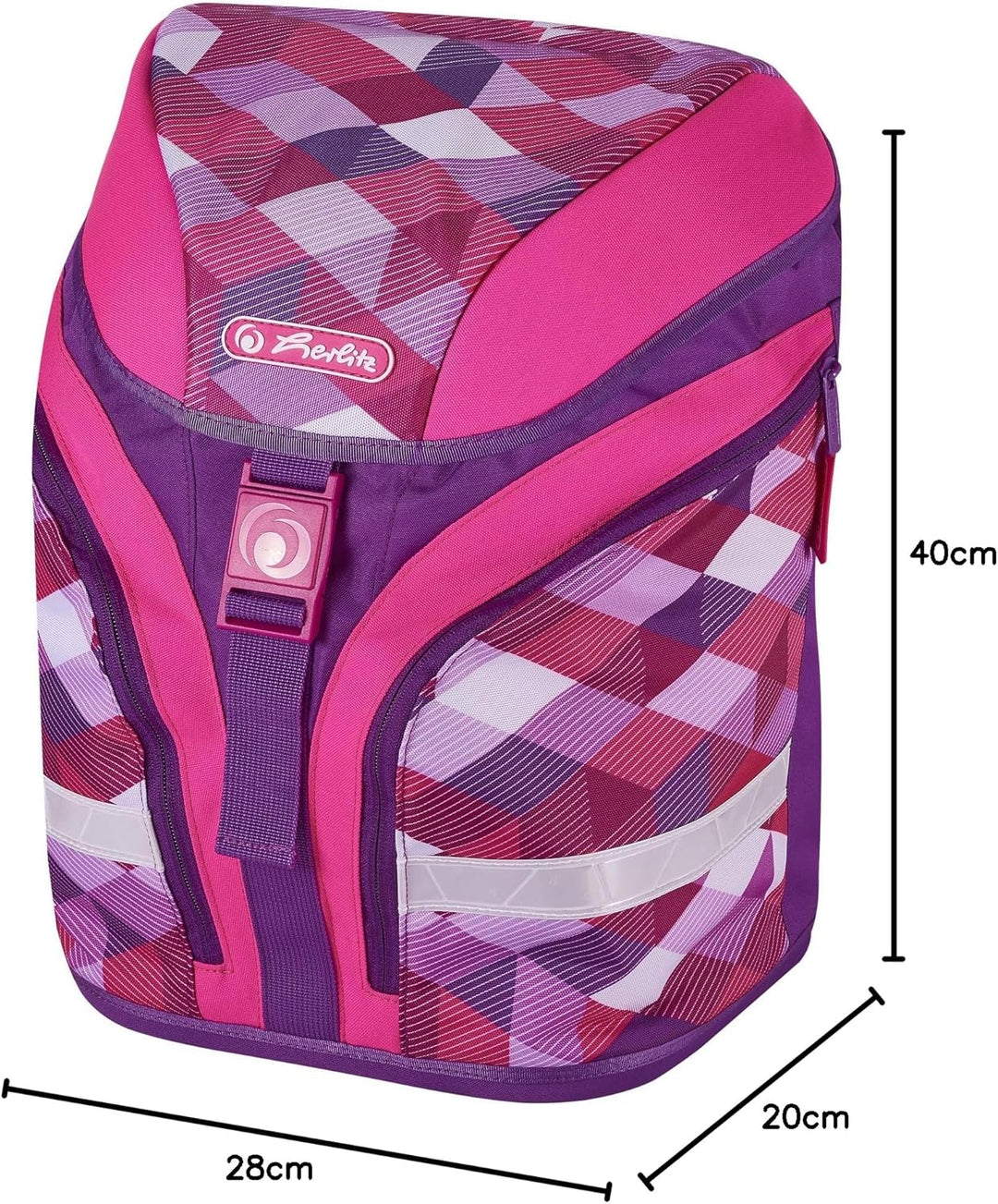 Herlitz 50020362 Schulranzen Motion Plus Pink Cubes, 1 Stück, Pink Cubes