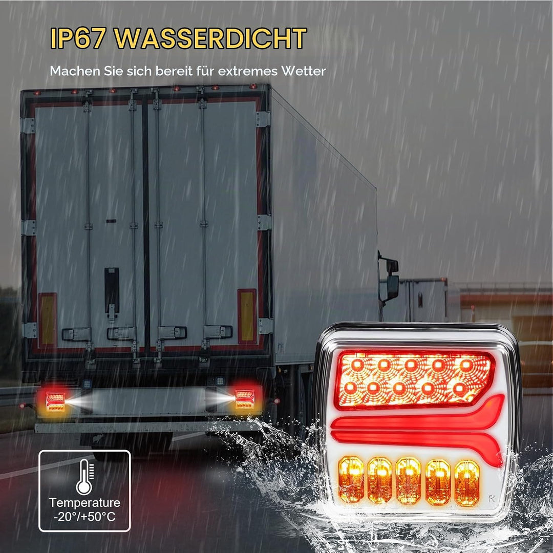 Qiping 2 x magnetische anhänger rückleuchten kabellos, funk rücklichter led mit magnet, wasserdicht,