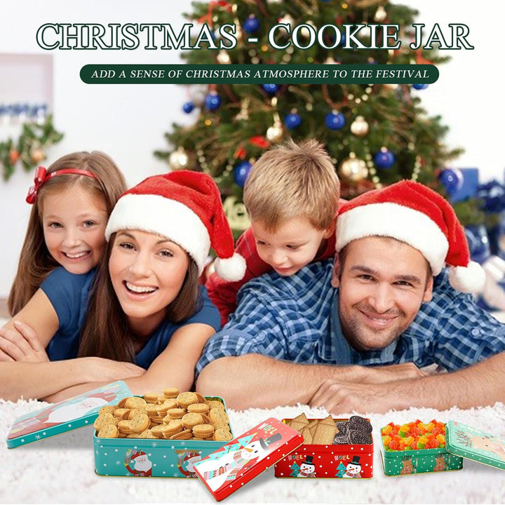 3er Set Keksdosen für Weihnachten,Keksdosen Set, Plätzchendose Metall,Dreistöckige Gebäckdosen,Vorra
