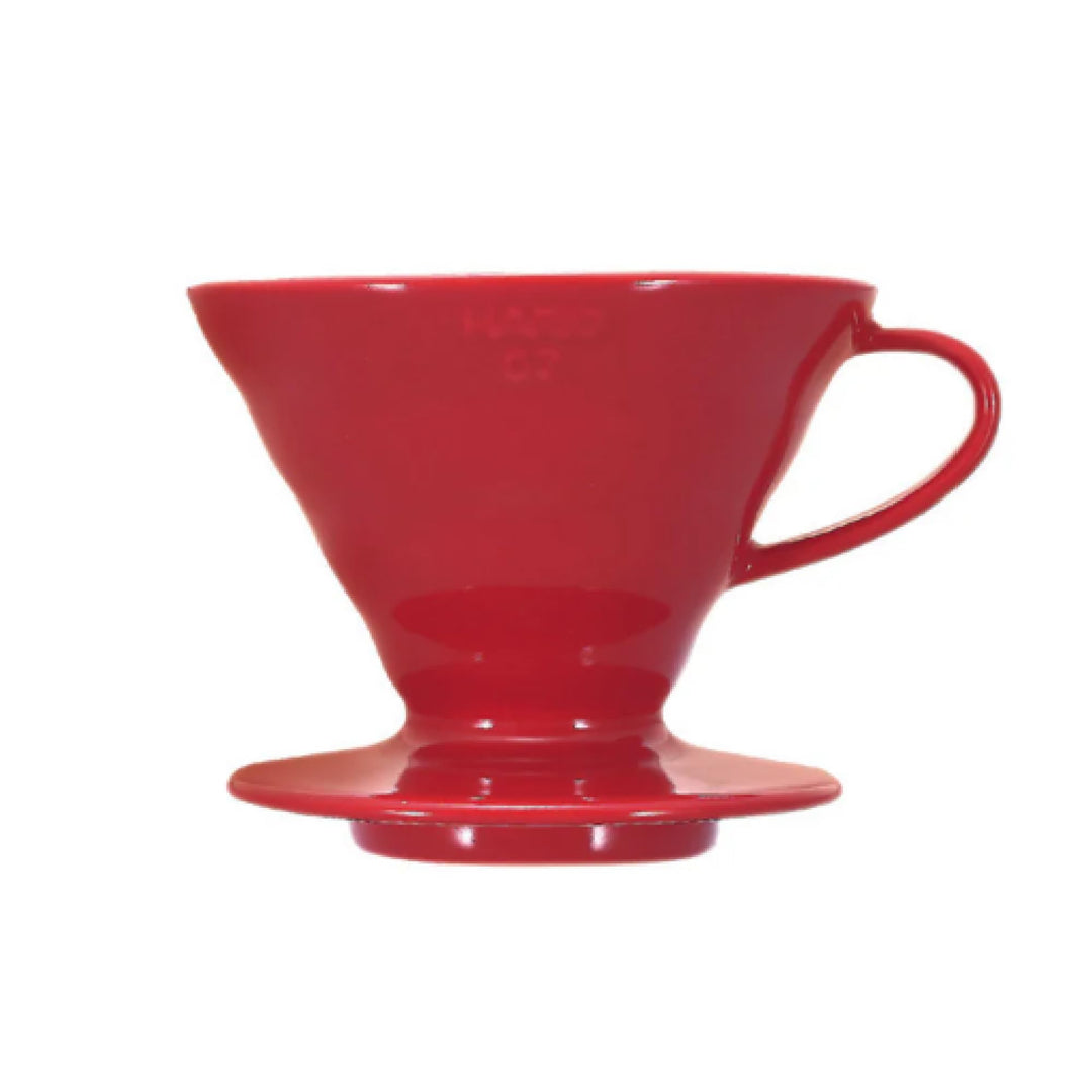 Hario VDCR-02R V60 02 Kaffee-Tropfer Keramik rot Kaffee-Tropfer für 1-4 Tassen Rot/Ausflug, Einfarbi