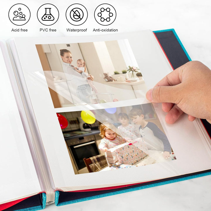 AIOR Selbstklebende 10x15 Fotoalbum Einkleben und zum Selbstgestalten Gross Leinen Fotoalben mit 40