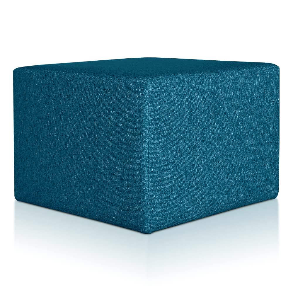 Deshome Pouf hocker Fussstütze 63x63x44 cm Wasserabweisender Stoff: Modernes Design Pouf für Sofa Wo