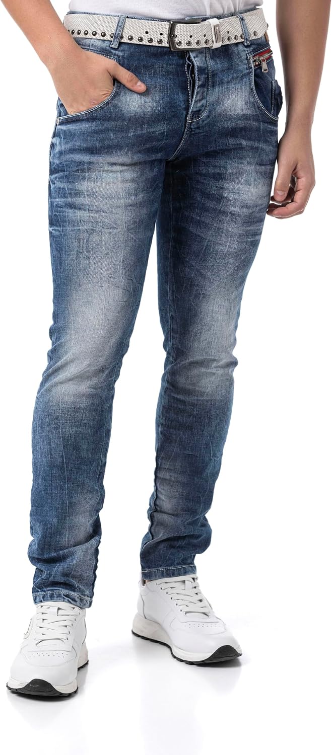 Cipo & Baxx Herren Jeans | Modernes Denim | Markante Details | Vielseitig kombinierbar für Freizeit