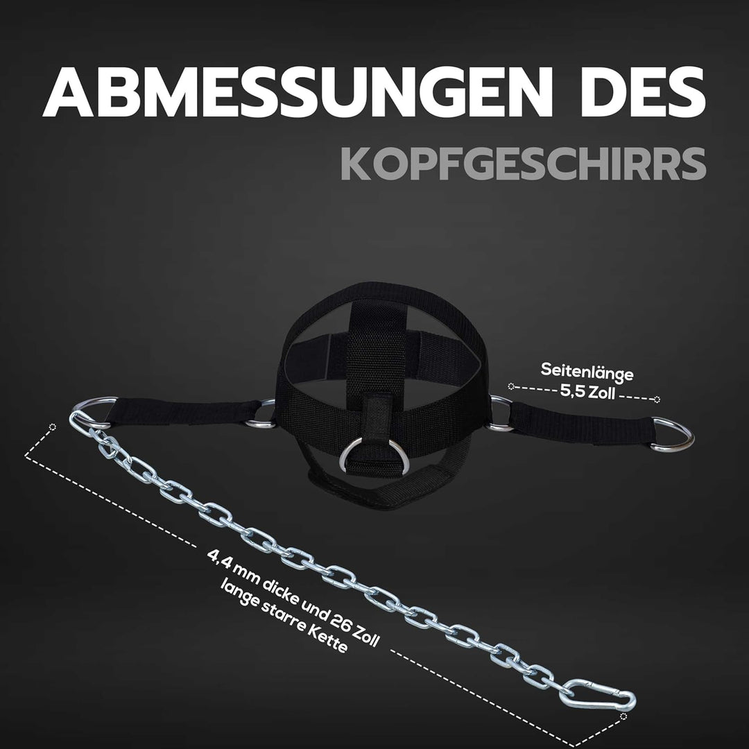 AQF Verstellbares Kopfgeschirr Tauchen Hals Builder Mit D-Haken-Befestigung Gewichtheben Kette Gesch