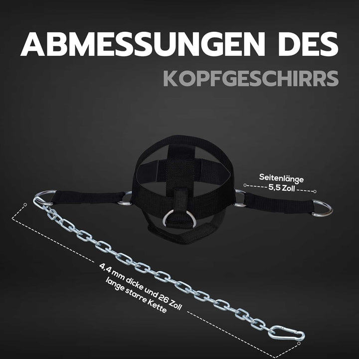 AQF Verstellbares Kopfgeschirr Tauchen Hals Builder Mit D-Haken-Befestigung Gewichtheben Kette Gesch