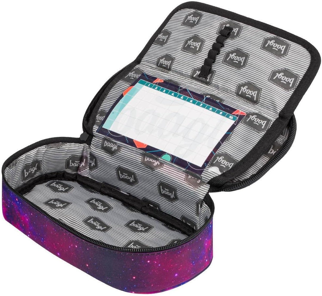 Baagl Federmäppchen Turnbeutel Set 2-teilig Mädchen Sportbeutel - Galaxy | Schule Federtasche, Gymsa