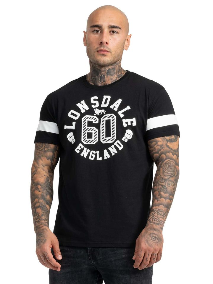 Lonsdale Herren Askerswell T-Shirt M Black/White, M Black/White