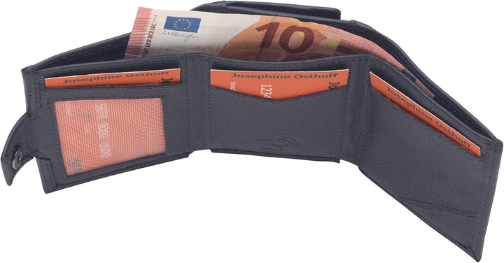 Josephine Osthoff Slim Wallet mit Münzfach Herren echt Leder mit RFID Schutz Geldeutel Damen kleine